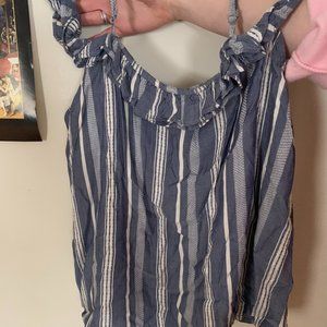 Hollister Blue and White Tank Top